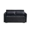 55.5" Twins Pull Out Sofa Bed Black Velvet