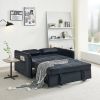 55.5" Twins Pull Out Sofa Bed Black Velvet