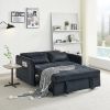 55.5" Twins Pull Out Sofa Bed Black Velvet